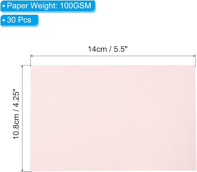 PATIKIL 30 Sheets Vellum Paper 4.25x5.5, Vellum Paper Printable Translucent Paper 100GSM Colored for Invitations Laser Inkjet Printing Card Making Crafting Wedding Tracing, Pink