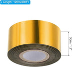 PATIKIL 1.2"x400Ft Hot Stamping Foil Paper,Heat Transfer Hot Stamping Paper Foil Roll for Leather DIY Logo Decor Craft Gift Card Package Scrapbook,Gold