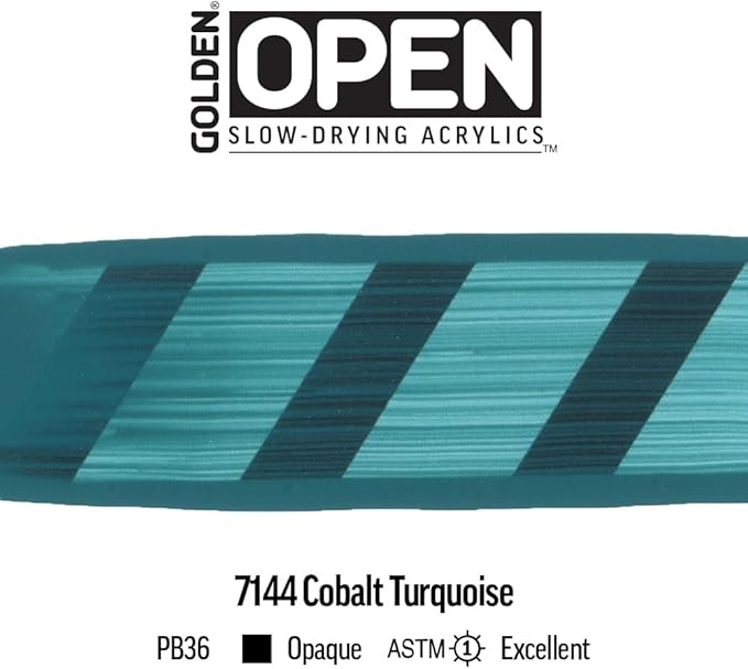 OPEN Slow-Drying Acrylics by GOLDEN, Cobalt Turquoise, 5 fl oz. tube, Professional Acrylic Paint, Opaque