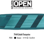 OPEN Slow-Drying Acrylics by GOLDEN, Cobalt Turquoise, 5 fl oz. tube, Professional Acrylic Paint, Opaque