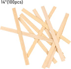 Paint Stir Sticks-Rewiss Bulk 100 PCS 14in Length Bamboo Craft Sticks Natural Color Paint Stir Sticks