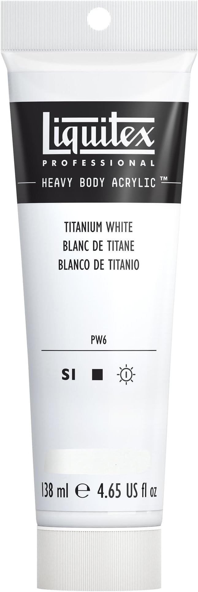 Liquitex Professional Heavy Body Acrylic Paint, 4.65-oz (138ml) Tube, Titanium White