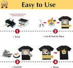 TransOurDream Iron on Heat Transfer Paper for Dark T Shirts (100 Sheets 8.5x11, Dark 3.0) Printable HTV Heat Transfer Vinyl for Inkjet & Laserjet Printer Iron On transfers for T Shirts (TRANS-D3-100)
