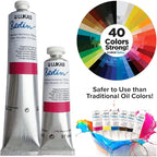 Lukas Water Mixable Oil Paint - Eco-Friendly, 37ml Mixing Set of 5, Solvent-Free Artist Oil Paint with Lightfast Pigments and Beeswax for Smooth Consistency, Water Soluble, Quick-Drying
