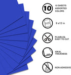 MEARCOOH Blue Foam Sheets Crafts 9x12 Inch 2mm Eva Color Craft Foam Paper for Crafts Project Preschoolers Classroom Scrapbooking DIY Cosplay(10 Sheets)