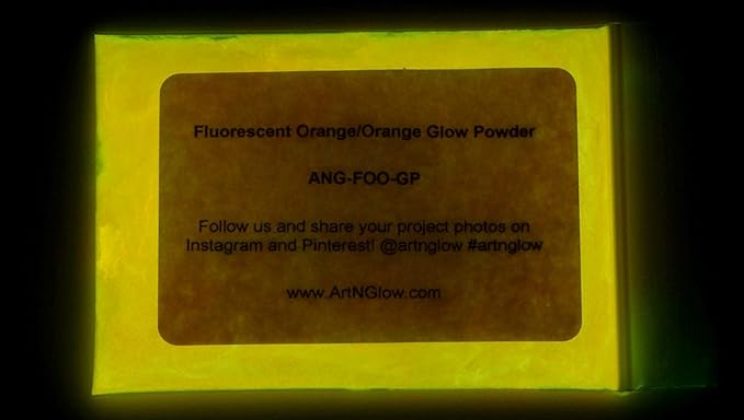 Glow in The Dark Pigment Powder - Neutral and Fluorescent Color for Art Painting, Fine Art, Nail Art Paint, and DIY Crafts - Long Lasting 10+ Color Options - Fluorescent Orange - (8 Ounce)