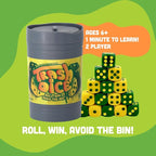 Big Discoveries Trash Dice - Fast-Paced Family Dice Game | Exciting 2-Player Board and Dice Game with Trash Can and Dice Set | for Travel, Party, and Games Night