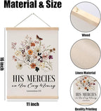 Christian Decor Floral Poster Hanger, Jesus Religious Wall Decor, Christian Gifts Bible Verse Spiritual Gifts Wall Art Wall Hanging Banner Farmhouse Church Bedroom Office Kitchen Living Room Decor