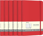 Comix 6 Pack Lined Journal Notebooks for Work, 240 Pages, 5.5"x8.3", Red, Hardcover, A5 Medium College Ruled, Journaling Notebooks for Notes-taking, Fits for Office School Home