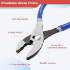 KAIHAOWIN 6-Piece Tool Set with Case, 8.8” Long Nose, 8.8” Linesman, 8” Diagonal, 6“ Adjustable Wrench, 8”&10” Slip Joint Pliers for Repairing & Home Use