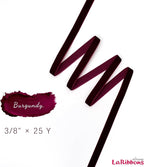 LaRibbons Thin Velvet Ribbon 3/8 Inch x 25 Yards, Burgundy Velvet Ribbon for Christmas Tree, Gift Wrapping, Wreath Bow, Outdoor Decoration