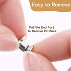 DECYOOL 200PCS Metal Locking Pin Backs, Pin Keepers Clasp Pin Backs Locking Buckles for Brooch DIY Crafts Badges Enamel Lapel Needles Pin Lock