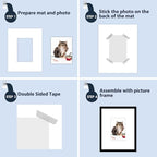 Mat Board Center, Pack of 20, 8x10 for 4x6 White Photo Picture Mats - Acid Free, 4-ply Thickness, White Core - for Pictures, Photos, Framing