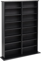 Prepac 2 Column Display Cabinet Media Storage, 38.75" Wide, Black