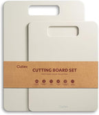 Cutting Boards for Kitchen [Set of 2], Wood Fiber Composite Cutting Board, Dishwasher Safe, Non Slip Non Toxic Chopping Board for Meat Vegetables Fruit Cheese - White