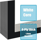 Egofine 5x7 Black Picture Mats Pack of 11, Frame Mattes for 4x6 Pictures, Acid Free, 1.2mm Thickness, with Core Bevel Cut