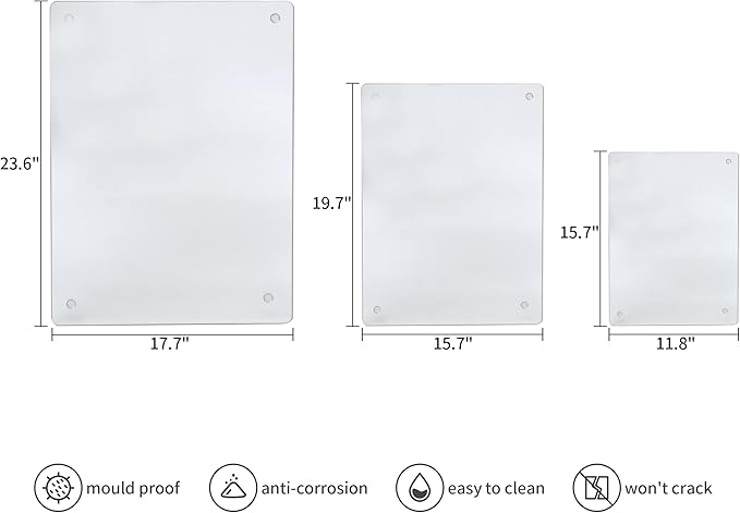 Murrey Home Glass Cutting Board for Kitchen Counter, Tempered Glass Chopping Boards Dishwasher Safe, Small Clear Countertop Tray, Scratch Resistant, Heat Resistant, Non Toxic, Frosted, 16"x12"