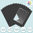 MBC MAT BOARD CENTER, 10 Pack 8.5X11 for 6X8 Black Picture Mats Frame Mattes, Bevel Cut, Acid Free, 4-Ply Thickness