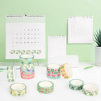 12 Rolls Fruits Washi Tapes, Hawaiian Leaves Cactus Masking Tapes, Colorful Fruits Decorative Adhesive for Scrapbook Journals DIY Craft Gift Wrapping Birthday Thanksgiving Christmas Party Decor 16.4Ft