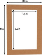 5x7 Mat for 8.5x11 Frame - Precut Mat Board Acid-Free Brown 5x7 Photo Matte Made to Fit a 8.5x11 Picture Frame, Premium Matboard for Family Photos, Show Kits, Art, Picture Framing, Pack of 10 Mats