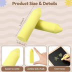 Fulmoon 40 Pcs Jumbo Sidewalk Chalk for Kids Outdoor Art Non Toxic Large Washable Street Chalk for Adults Drawing Painting Classroom(Yellow,Sharp Style)