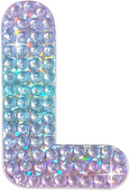 StickerBeans® Rhinestone Alphabet Letter Sticker L - Unique Sparkly Design 2” x 2” Cut-to-Shape Adhesive - Personalization, Collecting, Gifting, Scrapbooking, Decorating Laptops, Phone Cases, All Ages