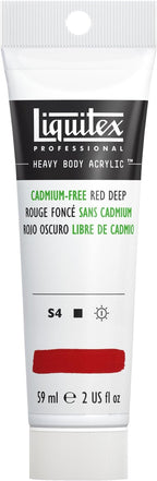 Liquitex Professional Heavy Body Acrylic Paint, 2-oz (59ml) Tube, Cadmium Free Red Deep