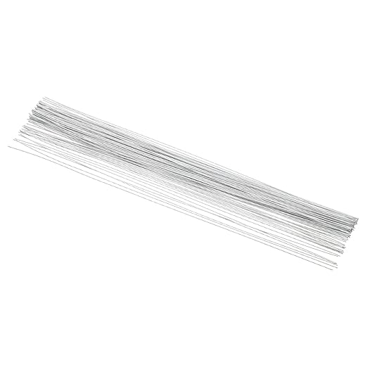 PATIKIL 20 Gauge 16" Floral Stem Wire, 100 Pcs Paper Wrapped Iron Artificial Flower Stem Accessories for DIY Bouquet Stem and Craft Decoration, White