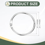 PATIKIL 1.4" x 1.6" Loose Leaf Binder Rings, 30 Pcs Metal Book Rings Nickel Keychain Ring for Paper Index Cards Flash Card Notebook Rings Office Home Book Binder, Silver Tone