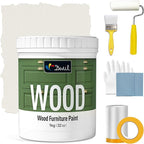 DWIL Matte Finish Furniture Paint - 32 Oz Wood Paint for Cabinets, Doors, Tables, and Dressers Refinishing - Water-Based, Non-Toxic & Odorless, Easy to Apply(Ivory White)-With Tools