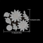 Lapoo Flowers Metal Cutting Die for Scrapbooking - Durable, Cut Stencils for DIY Scrapbook Photo Album Decorative Paper Card, Card Making Supplies, Embossing (Sunflowers and Leaves 4.6 x 4.3 in)