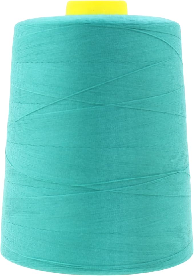 Mandala Crafts 4 Pack of Serger Threads Cones Spools - 20S/2 24000 Yards Polyester Aqua Threads for Sergers Machine and Overlock Quilting Sewing Machine