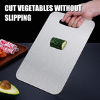 Cutting Board Double Sided,2 Pcs Vegetable Board With Sharpening Stone,Large Size+Small Size,Food Grade Stainless steel and Wheat straw PP Material,Eco-Friendly (Silver)