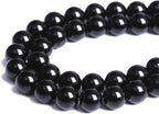 8mm 100pcs Natural Black Agates Onyx Stone Beads Smooth Round Loose Spacer Beads for Jewelry Making DIY Bracelets 32" 2 Strands