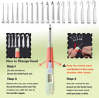 Yarniss Counting Crochet Hooks Set, 18 Size Light Up Crochet Hooks for Stitch & Row Counter 2.0mm-14.0mm