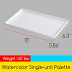 MEEDEN Ceramic Tray Palette, Ceramic Artist Paint Palette, Porcelain Mixing Tray for Watercolor Gouache Painting, Large Mixing Area White Rectangle Palette for Painting Large Artwork