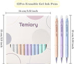 Temiary 10 Pcs Retractable Erasable Gel Pens, Fine Point 0.5 mm, Make Mistakes Disappear, Smooth Writing Gel Pen with Eraser for Journaling Note Taking Marking Planner Crossword Puzzles (Blue Ink)