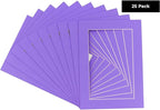 6x8 Mat for 8x10 Frame - Precut Mat Board Acid-Free Show Kit with Backing Board, and Clear Bags Light Purple 6x8 Photo Matte Made to Fit a 8x10 Picture Frame Matboard for Framing, Pack of 25 Mats
