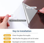 rabbitgoo Window Privacy Film One Way Window Tint for Home, Removable Reflective Heat Sun Blocking Anti UV Glass Door Covering, Mirror Tinting Film House Office, 17.5 in X 6.5 Feet, Brown Silver