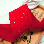 CT CRAFT LLC Red Velvet with Confetti Glitter Wired Ribbon 2.5 Inch x 10 Yards for Christmas Home Decor Tree Topper Bow Gift Wrapping DIY Crafts Wreath Garland
