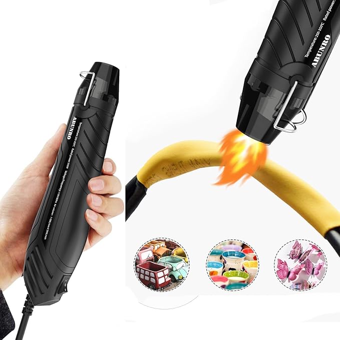 Mini Heat Gun, 300W Dual Temperature Hot Air Gun (110V) with 6.6ft Long Cable & Reflector Nozzle - Ideal for Epoxy Resin Crafts, Shrink Wrapping, Embossing & Vinyl Wrap (2-Temp Settings MF300)