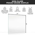 Non-Glare Acrylic Replacement for 17x17 Picture Frame, Replacement Plexiglass for 17x17 Photo Frame, UV-Resistant Non-Glare Acrylic Cover Sheet