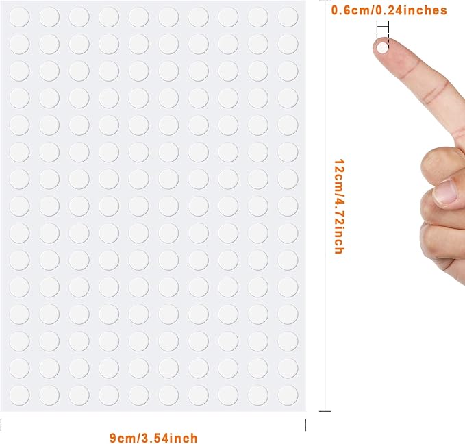 Zonon 3000 Pcs Double Sided Adhesive Dots Clear Glue Point Tape Stickers Balloon Glue Round Mini No Traces Adhesive Sticker Dot Sticker for Classroom Decor Craft DIY Office (0.24 Inch/ 6 mm)