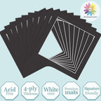 MBC Mat Board Center, 10 Pack 12x12 for 10x10 Black Picture Mats Frame Mattes, Bevel Cut, Acid Free, 4-ply Thickness
