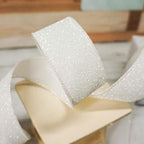 CT CRAFT LLC Glitter Wired Ribbon 1.5" x 10 Yards White for Christmas Home Decor Bow Gift Wrapping DIY Crafts Wreath