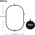 Selens 23.6x35.4in/60x90cm Oval Light Reflector Diffuser, Collapsible Soft Light Diffusion with Carrying Bag for Photo Studio Photography
