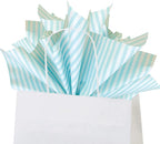 Flexicore Packaging Azure Pin Stripe Print Gift Wrap Tissue Paper Size: 15 Inch X 20 Inch | Count: 100 Sheets | Color: Azure Pin Stripe