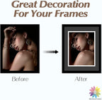 Mat Board Center, Double Mat - Acid Free, 8-ply Thickness, White Core - for Pictures, Photos, Framing (Black Over White, 11x14 for 8.5x11, Pack of 5)