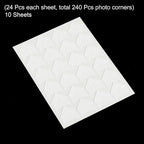 PATIKIL Photo Corners, 10 Sheets/240 Pcs Self Adhesive DIY Picture Mounting Sticker for Journal Album Diary Scrapbook, White
