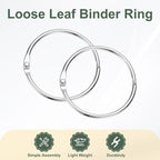 PATIKIL 1.8" x 2" Loose Leaf Binder Rings, 30 Pcs Metal Book Rings Nickel Keychain Ring for Paper Index Cards Flash Card Notebook Rings Office Home Book Binder, Silver Tone